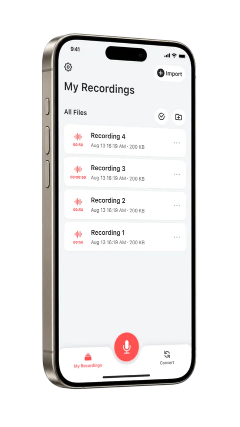 Voice Recorder - Audio Memos recordings list